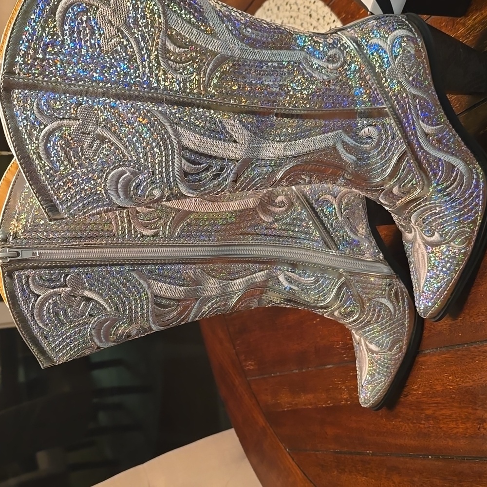 Silver Embroidered FANCY Women's Boots